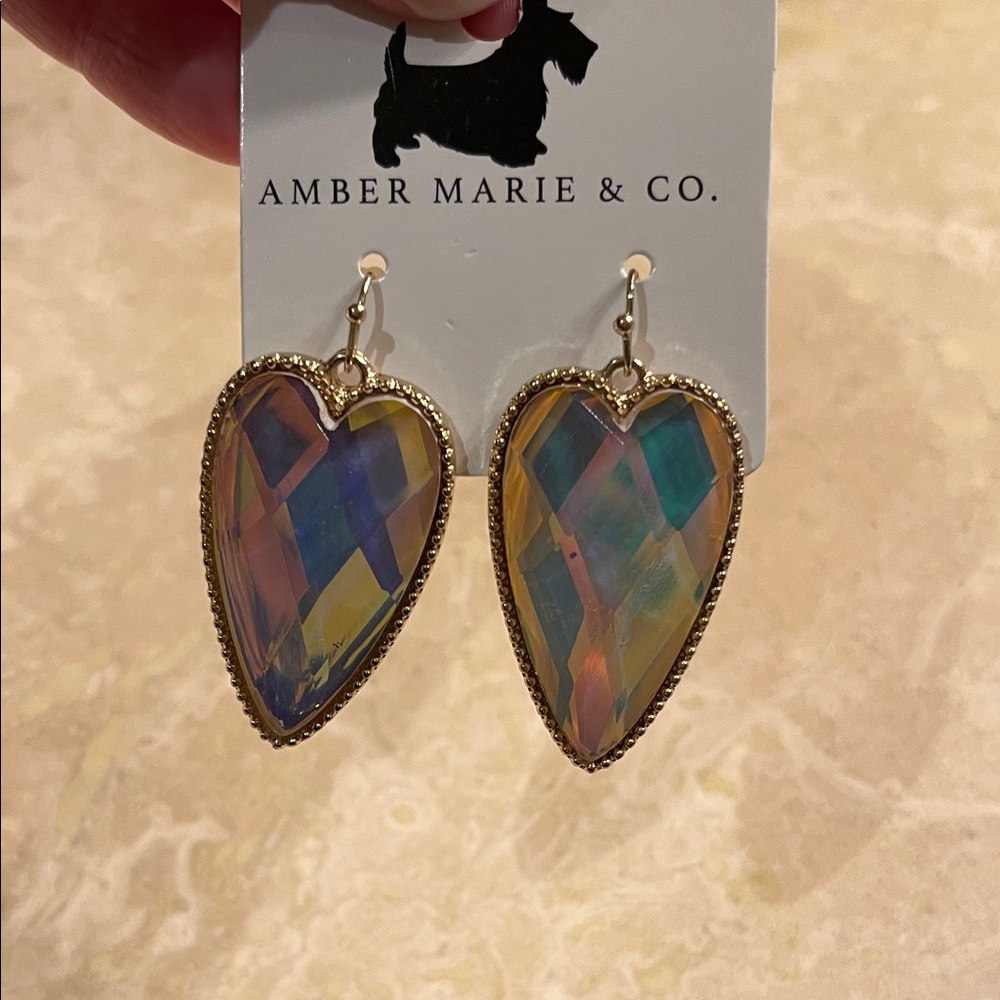 Amber Marie & Co. Faceted Heart Earrings - Picture 3 of 4